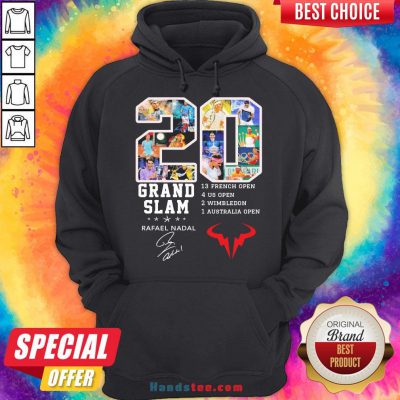 Official 20 Grand Slam Rafael Nadal 13 French Open 4 Us Open 2 Wimbledon 1 Australia Open Signature Hoodie-Design By Handstee.com