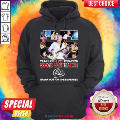Official 65 Years Of 1955 2020 Eddie Van Halen Thank You For The Memories Hoodie- Design By Handstee.com