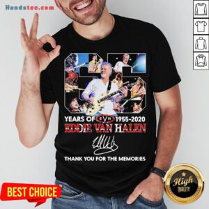 Official 65 Years Of 1955 2020 Eddie Van Halen Thank You For The Memories Shirt- Design By Handstee.com