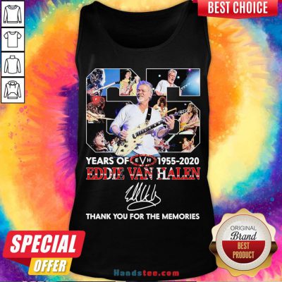 Official 65 Years Of 1955 2020 Eddie Van Halen Thank You For The Memories Tank Top- Design By Handstee.com