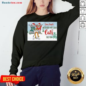 Original Christmas Kitty Dear Santa We’ve Been Very Good Cats This Year Sweatshirt- Design By Handstee.com