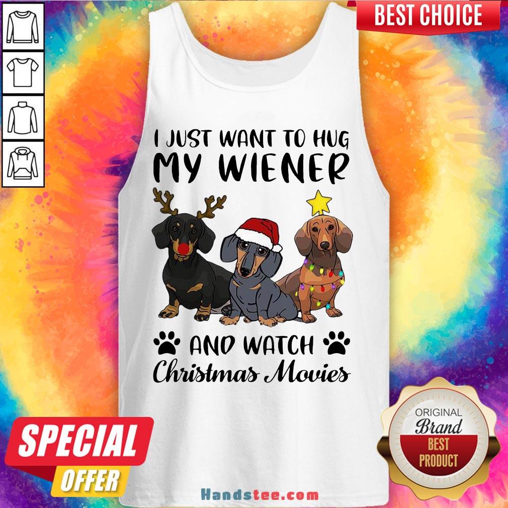 Perfect Dachshund Reindeer I Just Want To Hug My Wiener And Watch Christmas Movies Tank Top- Design By Handstee.com Perfect Dachshund Reindeer I Just Want To Hug My Wiener And Watch Christmas Movies Tank Top- Design By Handstee.com