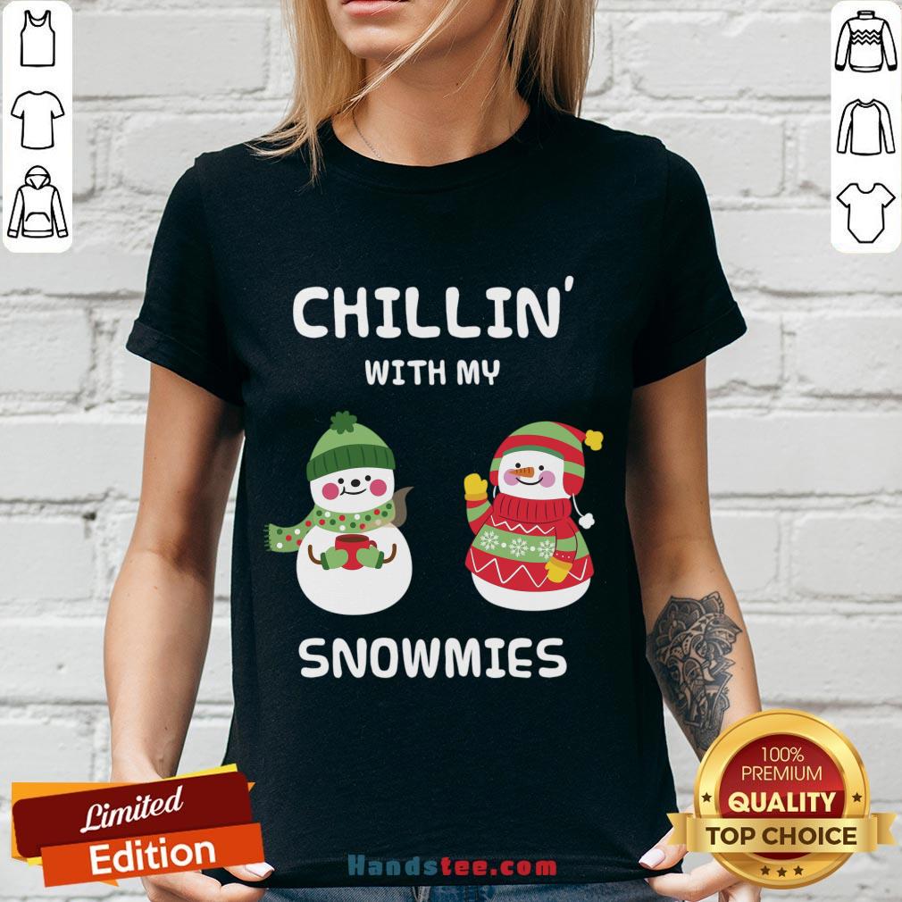 Premium Chillin With My Snowmies V-neck- Design By Handstee.com Premium Chillin With My Snowmies V-neck- Design By Handstee.com