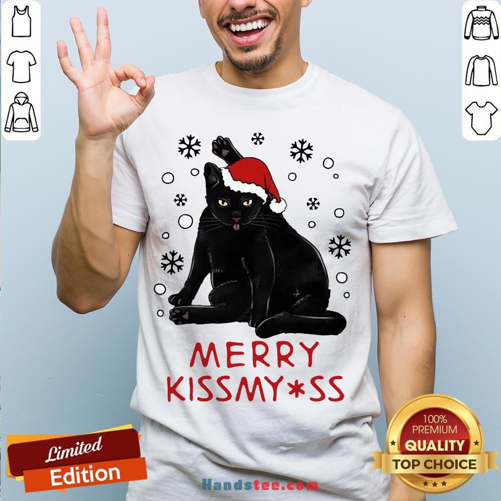 Pretty Santa Black Cat Merry Christmas Sweater Shirt- Design By Handstee.com
