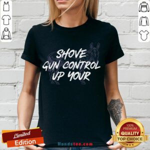 Pretty Shove Gun Control Up Your Horse V-neck- Design By Handstee.com