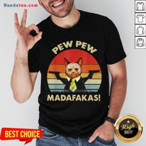 Cat Jason Voorhees Pew Pew Madafakas Vintage Retro Shirt - Design By Handstee.com
