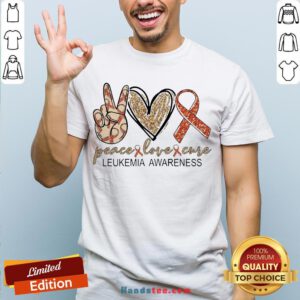 Peace Love Cure Leukemia Awareness Diamond Shirt - Design By Handstee.com