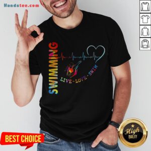 Colorful Swimming Live Love Swin Heart Beat Shirt - Design By Handstee.com