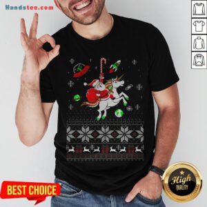 Colorful Santa Unicorn Ugly Christmas Shirt - Design By Handstee.com