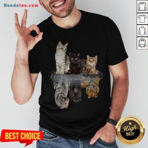 Awesome The Cats Water Mirror Reflection Tigers Shirt - Design By Handstee.com