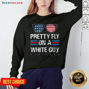 Nice Glasses Pretty Fly On A White Guy Sweatshirt - Design By Handstee.com