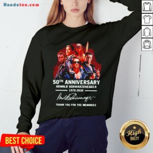 Arnold Schwarzenegger 50th Anniversary Thank You For The Memories Sweatshirt - Design By Handstee.com