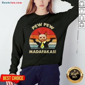 Cat Jason Voorhees Pew Pew Madafakas Vintage Retro Sweatshirt - Design By Handstee.com