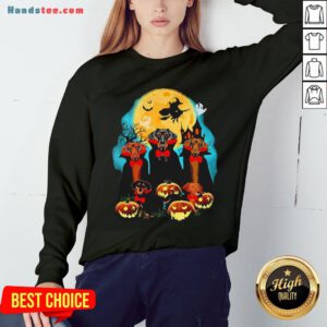 Dachshund Dracula Pumpkin Moonlight Happy Halloween Sweatshirt - Design By Handstee.com