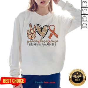 Peace Love Cure Leukemia Awareness Diamond Sweatshirt - Design By Handstee.com