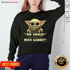 Baby Yoda Am Arsch Lecken Du Mich Kannst Sweatshirt - Design by Handstee.com
