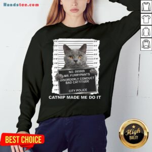 Top No.095909 Mr Furrypants Disorderly Conduct Bad Cattitude City Police Sweatshirt- Design By Handstee.com
