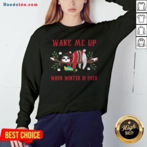 Sloth Wake Me Up When Winter Is Over Christmas Sweatshirt - Design By Handstee.com