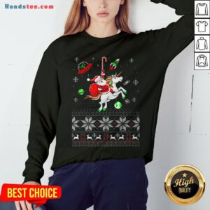 Colorful Santa Unicorn Ugly Christmas Sweatshirt - Design By Handstee.com