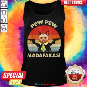Cat Jason Voorhees Pew Pew Madafakas Vintage Retro Tank Top - Design By Handstee.com