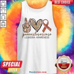Peace Love Cure Leukemia Awareness Diamond Tank Top - Design By Handstee.com