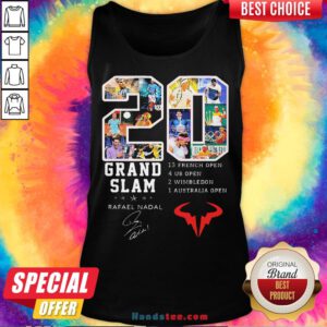 Grand Slam Rafael Nadal 13 French Open 4 Us Open 2 Wimbledon 1 Australia Open Tank Top - Design by Handstee.com