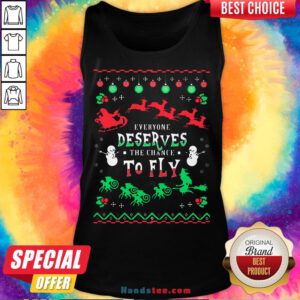 Everyone Deserves The Chance To Fly Ugly Christmas Tank Top - Design by Handstee.com