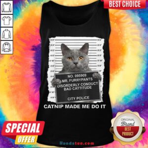 Top No.095909 Mr Furrypants Disorderly Conduct Bad Cattitude City Police Tank Top- Design By Handstee.com