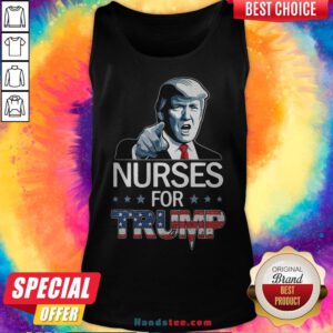 Funny Nurse For Trump American Flag Tank Top - Design By Handstee.com