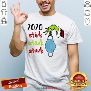 Top Grinch Hand Holding Mask 2020 Stink Stank Stunk Christmas Sweater Shirt- Design By Handstee.com