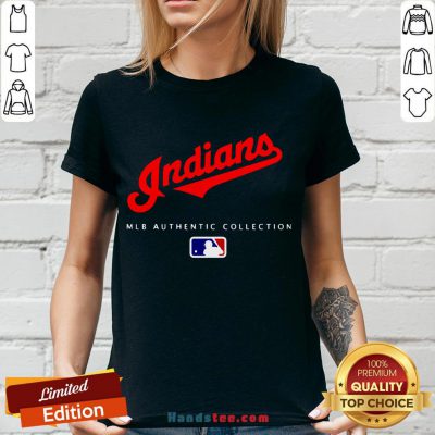 Top Mlb Authentic Collections Cleveland Indians V-neck- Design By Handstee.com
