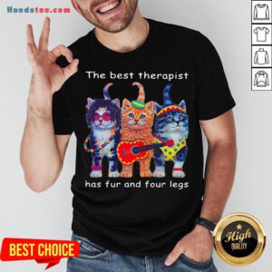 Top Three Cats Guitar The Best Therapist Has Fur And Four Legs Shirt- Design By Handstee.com