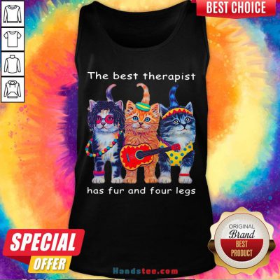 Top Three Cats Guitar The Best Therapist Has Fur And Four Legs Tank Top- Design By Handstee.com
