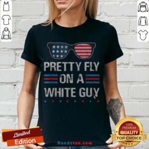 Nice Glasses Pretty Fly On A White Guy V-neck - Design By Handstee.com
