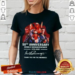 Arnold Schwarzenegger 50th Anniversary Thank You For The Memories V-neck - Design By Handstee.com