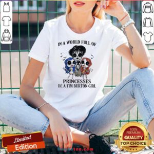 In A World Full Of Princesses Be A Tim Burton Girl Halloween V-neck - Design By Handstee.com