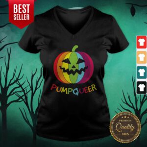Halloween LGBT Rainbow Pumpkin Apparel V-neck