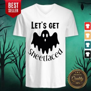 Let's Get Sheetfaced Ghost Halloween V-neck