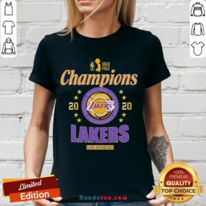 2020 Los Angeles Lakers National Basketball Association Champions V-neck - Design by Handstee.com