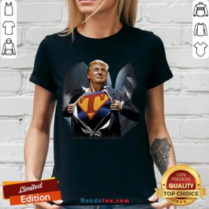 Funny Donald Trump Superman V-neck - Design by Handstee.com
