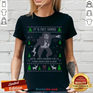 It’s Not Xmas Until Hans Gruber Fall From Nakatomi Plaza Christmas V-neck - Design by Handstee.com
