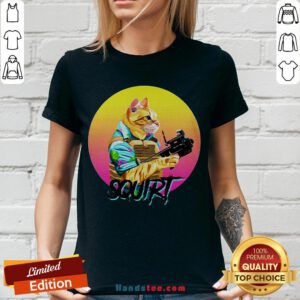 Pretty Donut Operator Cat V-neck - Design by Handstee.com