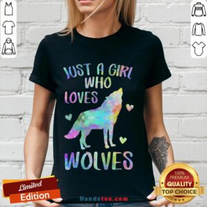 Awesome Just A Girl Who Loves Wolves V-neck- Design By Handstee.com