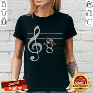 Funny Music Snowman Christmas V-neck