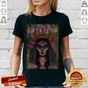 La Catrina Skull Dia De Los Muertos Day Of Dead Halloween V-neck