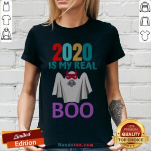 Colorful 2020 Is My Real Boo Ghost Halloween V-neck - Design By Handstee.com