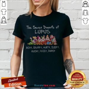 The Seven Dwarfs Of Lupus Achy Grumpy Hurty Sleepy Ouchy Foggy Dopey V-neck - Design By Handstee.com