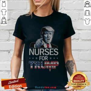 Funny Nurse For Trump American Flag V-neck - Design By Handstee.com