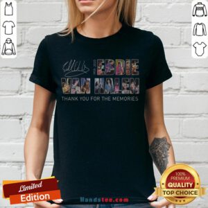 Eddie Van Halen 1955 2020 Thank You For The Memories Signature V-neck - Design By Handstee.com