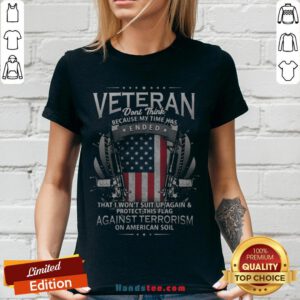 Veteran Ended Against Terrorism On American Soil America Flag V-neck - Design By Handstee.com
